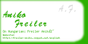 aniko freiler business card